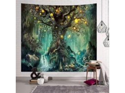 Rebe colgante de Parede Árvore da Vida, Tapete Psicodélico, Decoração de Parede com Estilo Mágico e Cores Vividas