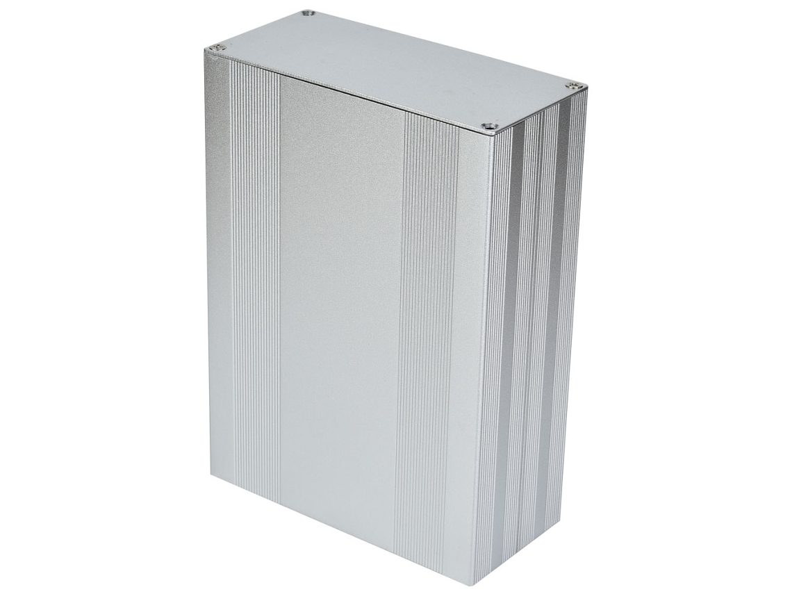 Gabinete de alumínio prateado e branco para projetos eletrônicos de PCB (68 x 145 x 200 mm)