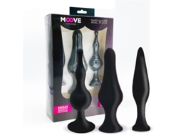 Conjunto De 3 Plugs Anais De Silicone Preto MOOVE