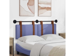 Vidaxl Cabeceira Suspensa Liso Azul Jeans 130 X 55 X 5 Cm Pu Antigo