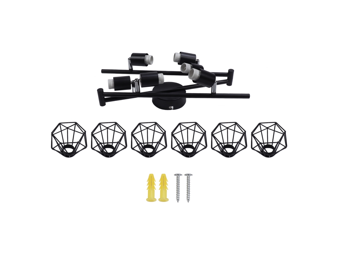 2026 kit de Iluminação de Trilho E14 6 Luzes Preto Rotatório Teto para Quarto Cozinha Corredor 85 265v