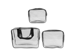Bolsa de Maquiagem Transparente Pvc À Prova D'água Grande Capacidade Portátil para Viagem e Armazenamento