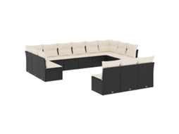 Garden Sofa Set, Garden Sofa Sets Vidaxl Preto Rattan / Vime (n/a)