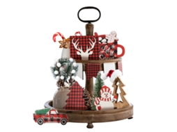 Conjunto de Enfeites de Madeira Natal LAXISCREED