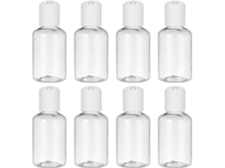 Nuobesty Pacote Com 20 Frascos De Emulsão Plásticos Recarregáveis De 50ml Com Tampas De Cores Sortidas