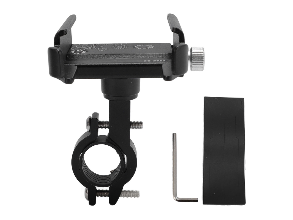 Suporte Para Celular De Ciclismo Rotativo 360° De Liga De Alumínio Anti-shock Para Scooter Elétrico Preto