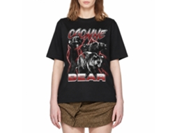 Rockinstone Cocaine Bear Bw With Lightning Black Adult T-shirt Size:xl