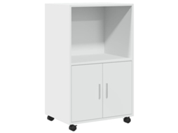 Rolling Cabinet, Rolling Cabinets Vidaxl Branco Madeira Processada (n/a)