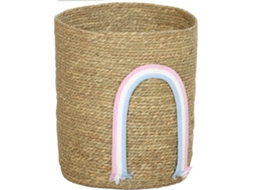 Cesta de armazenamento de 24,7l com arco-íris, tecido, banheiro/quarto, natureza S/MARCA