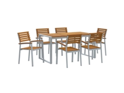 Maison Exclusive - Conjunto De Jantar Para Jardim 7 Unid. Cinzeto