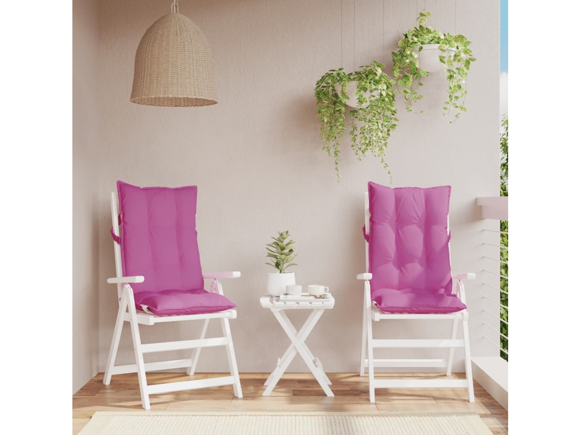 Almofadões P/ Cadeira Encosto Alto 2 Pcs Tecido Oxford Rosa HARLANV1