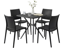 Conjunto De Moveis De Jardim Amino Com 4 Cadeiras Preto