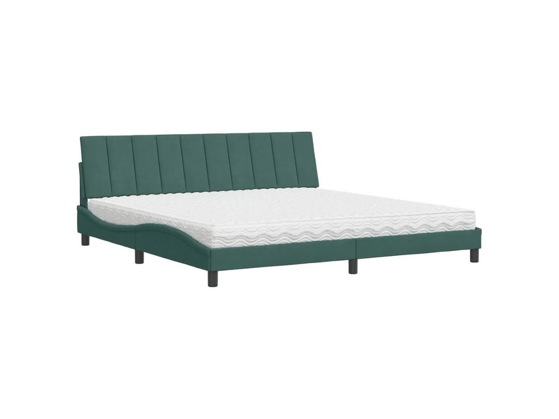 Bed, Beds Vidaxl Verde Veludo (200 X 200 Cm)