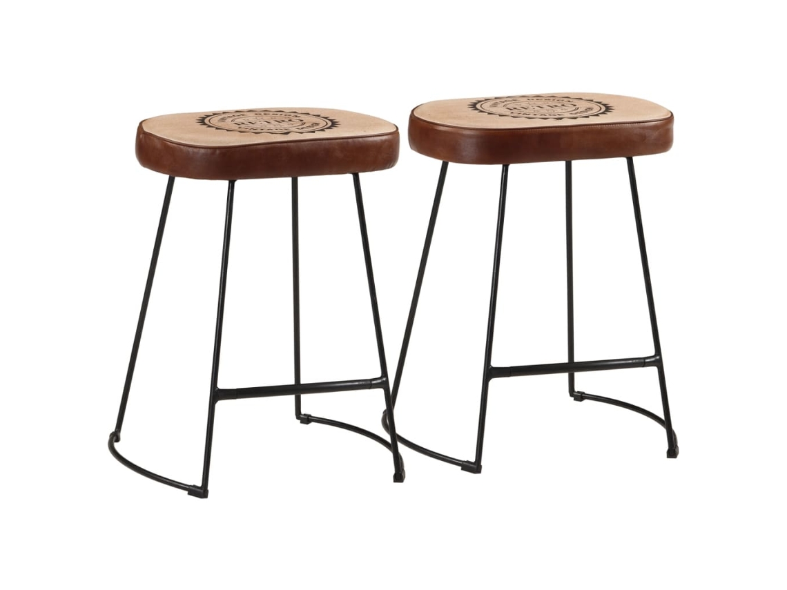Vidaxl Bancos De Bar 2 Pcs 40x29,5x53 Cm Castanho-escuro