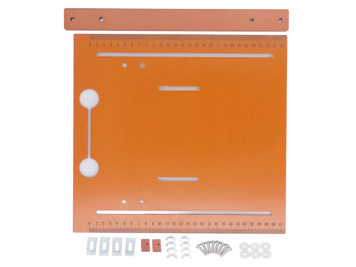 Base para máquina de corte 30x28cm PP sem furos, escalas transparentes, guia de corte, ferramenta para marcenaria