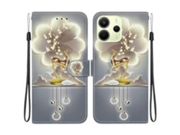 Capa Tipo Carteira De Couro Com Estampa De Rena Sika Para Xiaomi Redmi Note 14 4g (163,25 Mm)