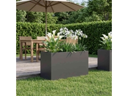 Vidaxl Vaso De Jardim Preto 100 X 50 X 50 Cm Aço Laminado A Frio