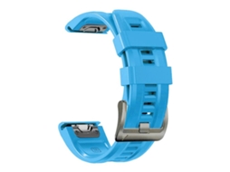 Bracelete para Garmin silicone esportivo de cor sólida com fivela de aço preta azul celeste XIAOMOYU