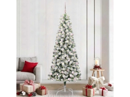 Vidaxl Árvore De Natal Articulada Artificial Verde E Branco 240 Cm