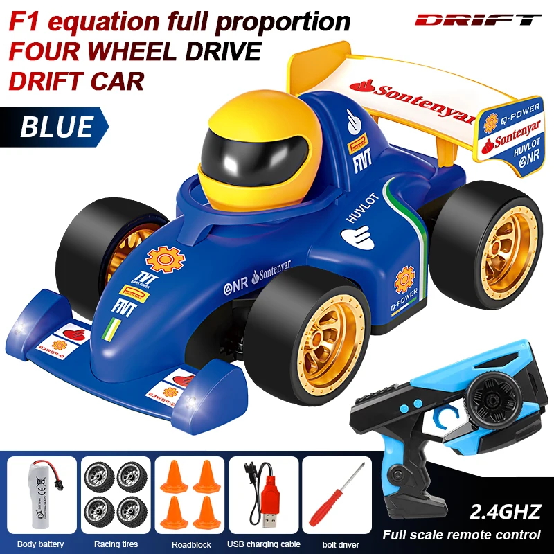 (azul) Fórmula 2.4g Carro De Drift De Alta Velocidade Com Controle Remoto 4wd