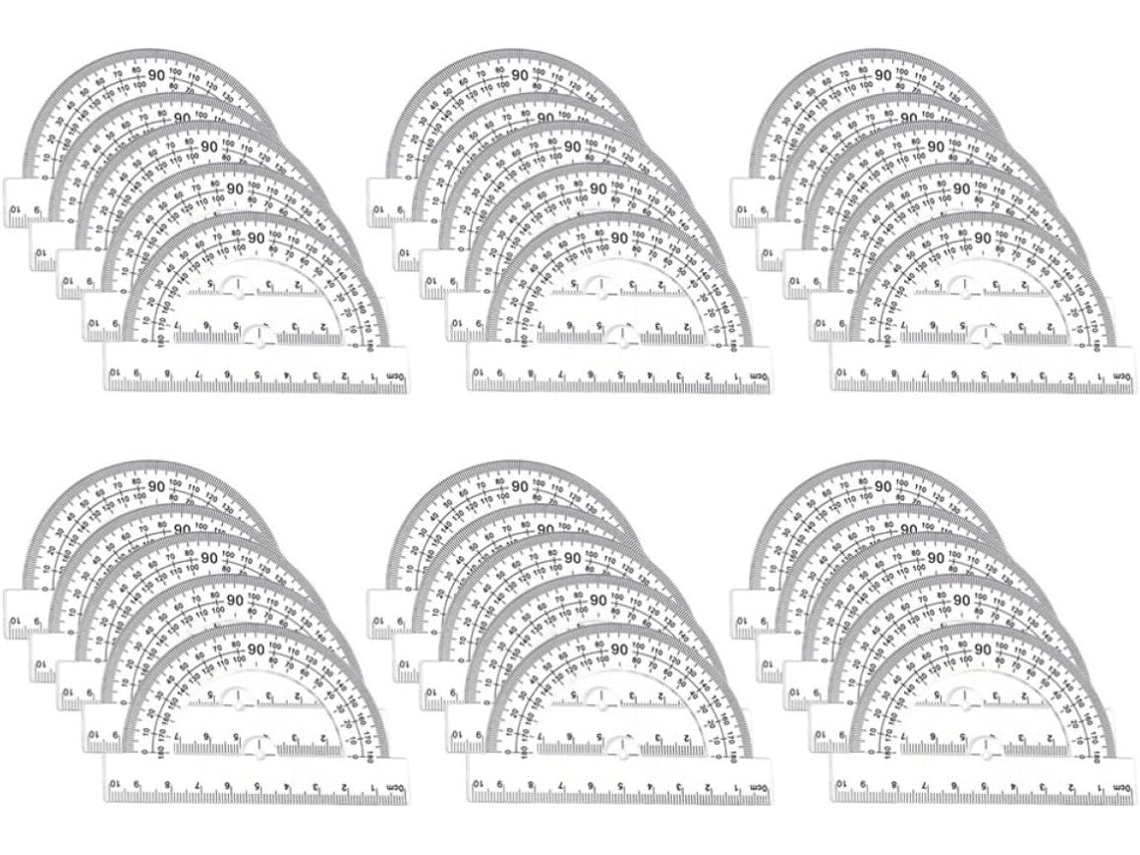 Conjunto de 30 marcadores e decalques de plástico transparente com comprimento em centímetros para matemática, Com Reach