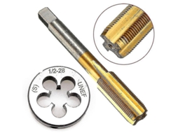 Conjunto de Ferramentas de Rosqueamento Hss com Revestimento Ti Coating M1/2 28 Unef Furação Redonda e Broca Direita para Usinagem de Moldes Mayitr