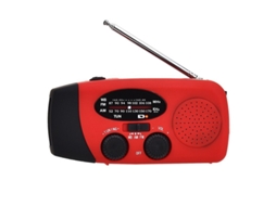 Rádio solar de emergência YURU com manivela, lanterna LED, power bank 2000mAh, banda NOAA
