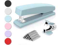 Grampeador de Mesa para Delicatessen , Capacidade para 25 Folhas, Inclui 5000 Grampos e Removedor de Grampos, Azul BRILVIBERA (1 Unidade)