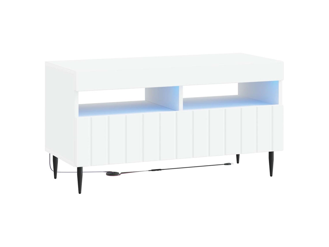 Vidaxl Gabinete De Tv Led Branco Derivados De Madeira