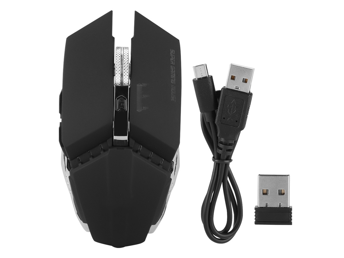 Rato Sem Fio LAXISCREED 2.4ghz Luz Respiratória 7 Cores