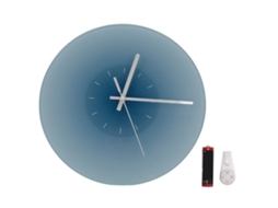 Reloj de pared silencioso de cristal de 30 cm con mecanismo suave, funciona con pilas, decorativo, azul | S/MARCA
