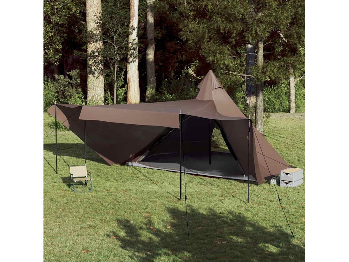 Vidaxl Tenda Familiar Tipi Para 8 Pessoas Impermeável Castanho