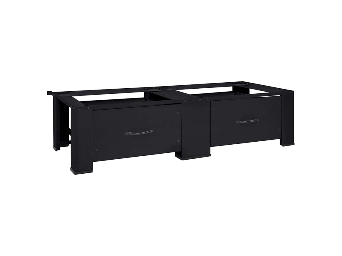 Vidaxl Pedestal Para Máquina De Lavar 2 Pcs Preto 127 X 54,5 X 32,5 Cm