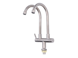 Torneira G1/2 de Aço Inoxidável 304 com Duas Bocas Giratórias 360° para Pia Cozinha Banh