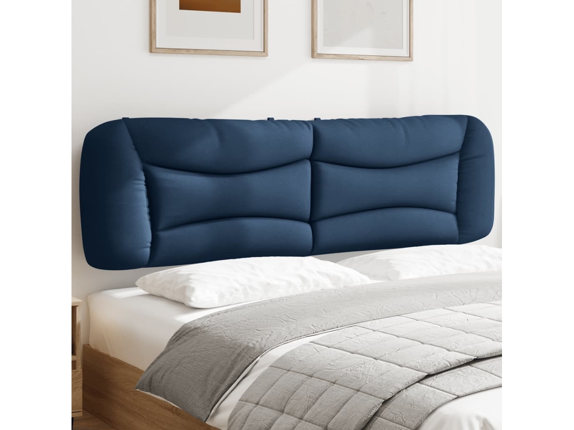 Vidaxl Almofadão De Cabeceira Hvar 180 Cm Tecido Azul