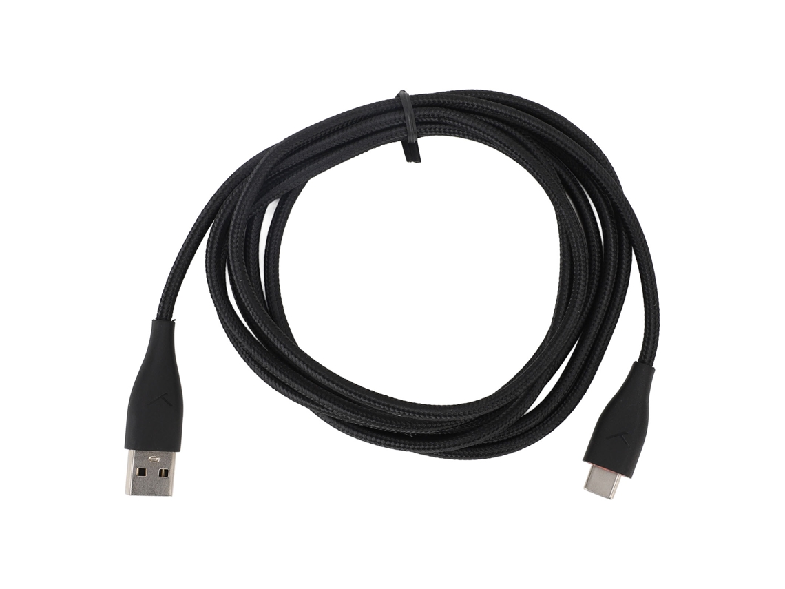 Cable de Repuesto para Auriculares Mmx150, 2 M, Ofc, Usb Tipo C, Antienredos, Audio Negro.