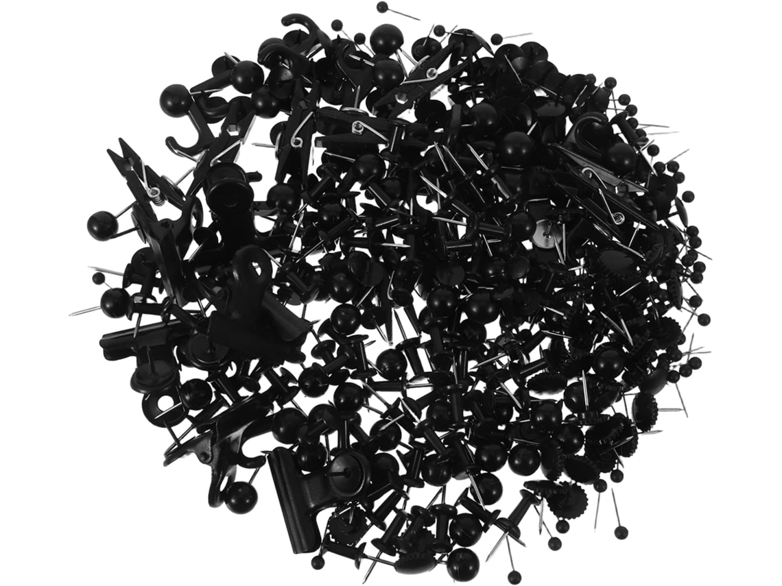 Conjunto De 418 Tachinhas Pretas Zerodeko Com Ganchos Para Cortiça,