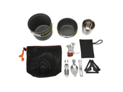 Conjunto de Panelas de Camping com Fogão Portátil