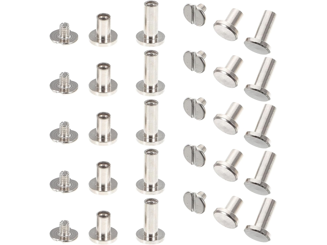 Conjunto De 30 Parafusos Liga Metálica Para Artesanato DIY, Com Haste Plana 8mm, Acessórios Para Encadernação de