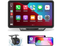 Carplay Portátil Sem Fio E Android Auto Com Câmera De Ré 1080p E Áudio Automotivo Com Tela Sensível Ao Toque (Outlet Grade A)