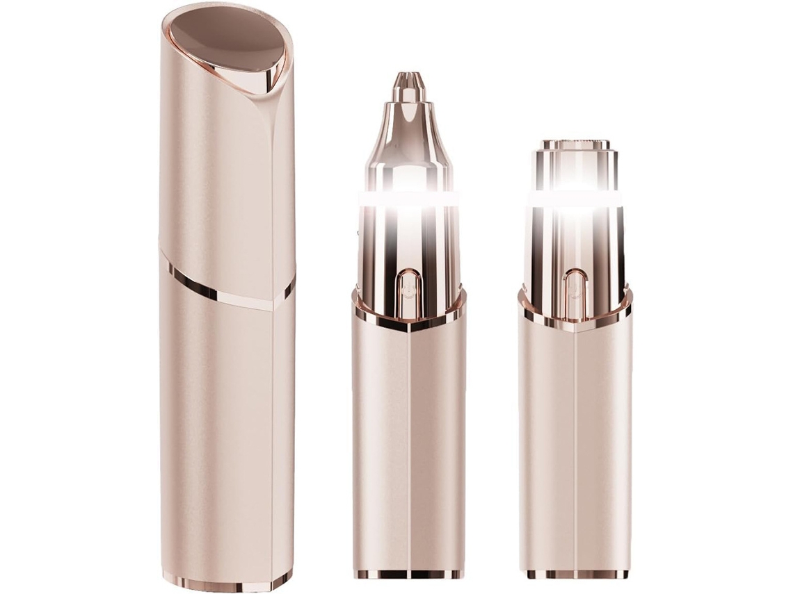 Depiladora, 2 in 1 Barbeador Facial, Aparador de Sobrancelhas SPQMENT (dourado Champagne)