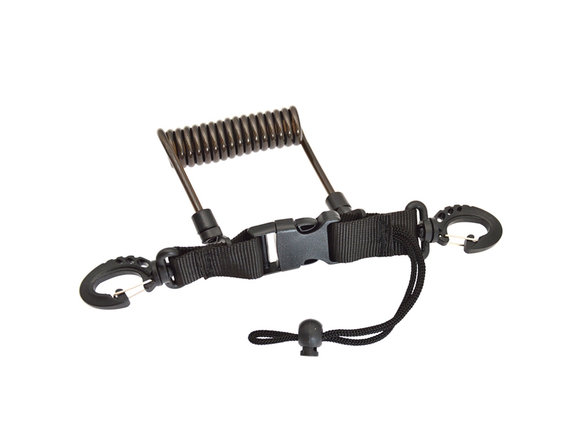 Mali cabo Espiral com Fio de Aço Inoxidável para Câmera e Lanterna Anti perda para Mergulho Snorkeling Surf Kayak