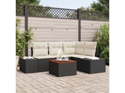 Conjunto De Sofá De Jardim 5 Peças Preto E Creme Wsd467453 Lovely Home