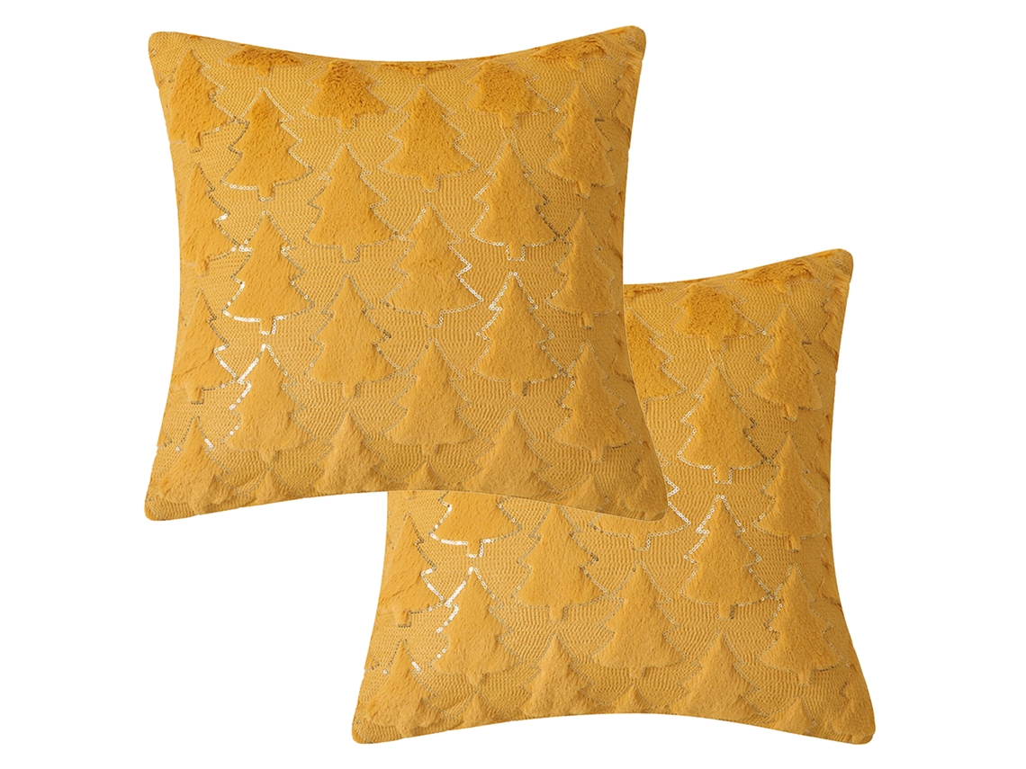 2pcs Capa de Almofada Natal Decorativa Plush 40x40cm Case para Sala Quarto Decoração
