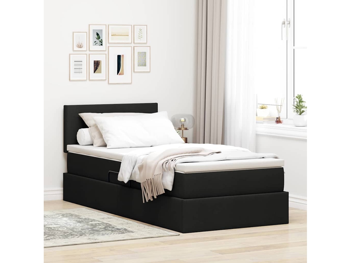 Vidaxl Cama com Arrumação e Colchão com Colchão Preto 100 X 200 Cm