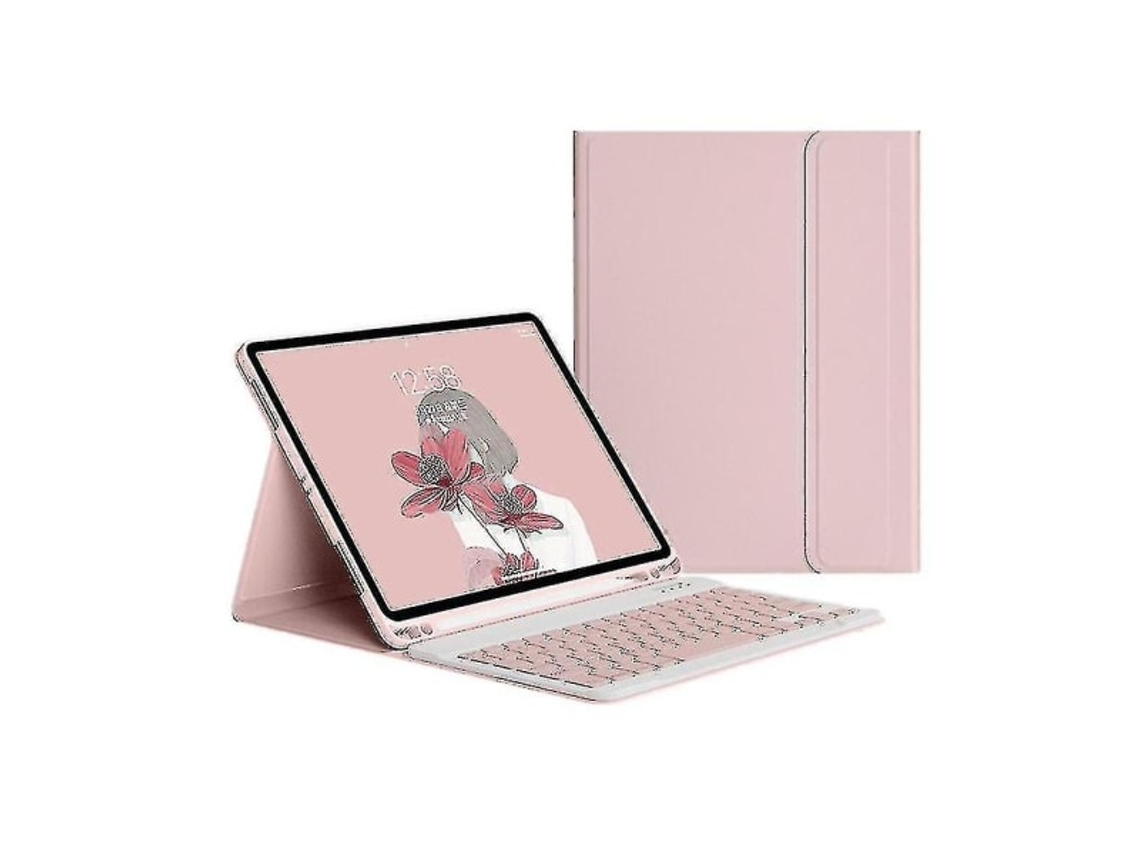 Capa Com Teclado Bluetooth, Compatível Com Ipad 9,7 Pol. (5ª E 6ª Geração, 2017 E 2018), Rosa