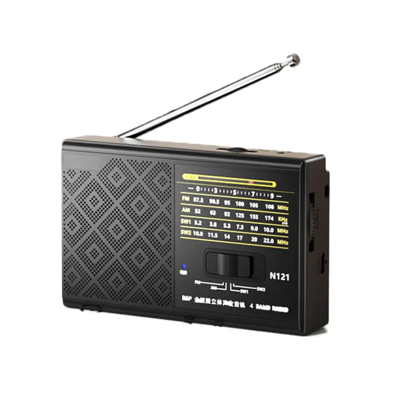 Rádio Fm/am/sw1 2 com Alto falante Embutido, Antena Retrátil, Entrada para Fone de Ouvido de 3,5 Mm e Bateria Recarregável. MDUG (preto)