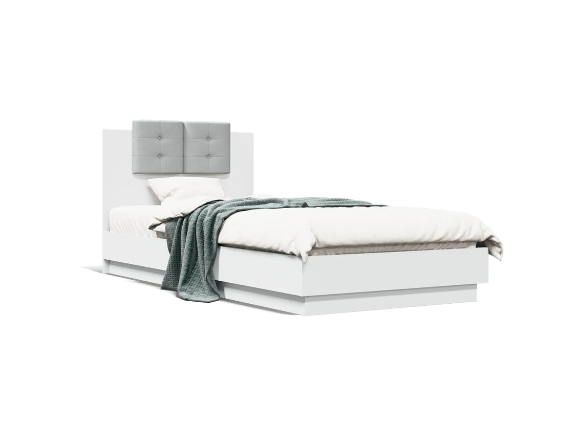 Bed Frame, Bed Frames Vidaxl Branco Madeira Processada (100 X 200 Cm)