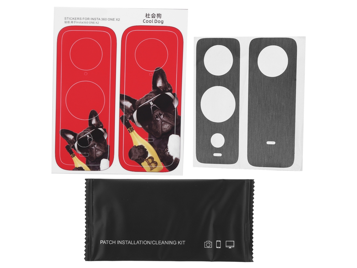 Sunnylife Sports Camera Pvc Stickers Protective Film Waterproof For Insta360 One X2 Camera LAXISCREED (dog Black )