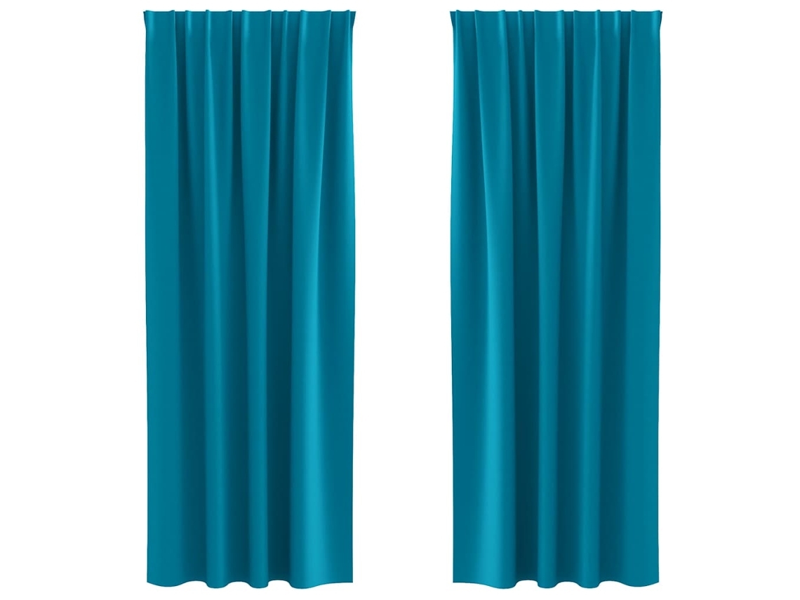 Maison Exclusive - Cortinas Blackout Com Argolas 2 Pcs Turquesa 225 X 140 Cm